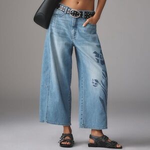 Anthropologie The Kenna Mid Rise Heritage Barrel Jeans by Pilcro Size 25.